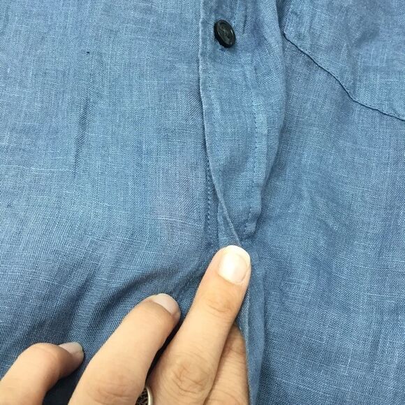 Vince Linen Short Sleeve Button Up (C7) - Picture 5 of 7